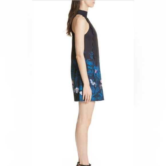 TED BAKER LONDON EURELA WONDERLAND SCALLOPED A-LINE DRESS- WORN ONCE- SIZE 2 - Picture 2 of 13
